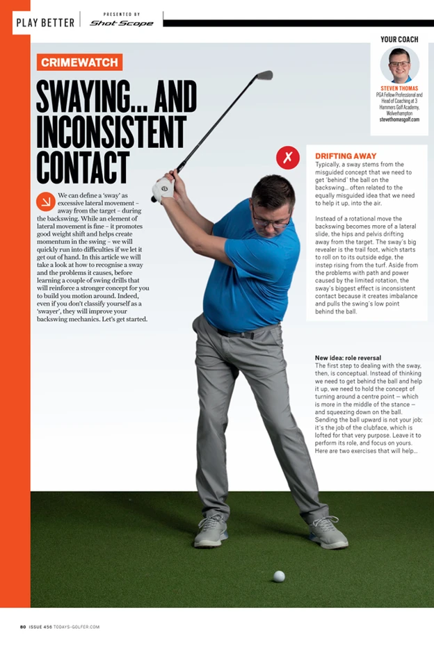 Today’s Golfer Magazine – Swaying and Inconsistent Contact’