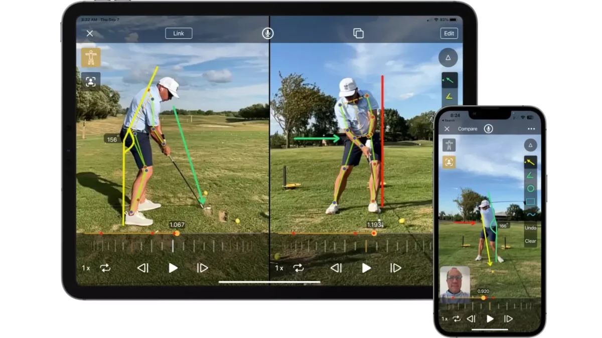 Online golf coaching swing analysis on OnForm