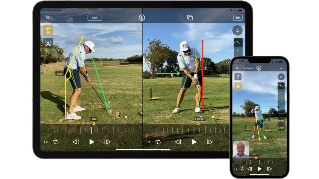 OnForm side-by-side swing comparison
