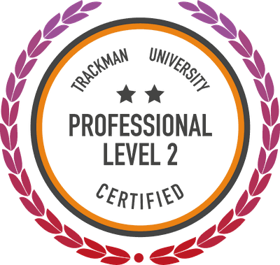 TrackMan University Professional Level 2 certified badge